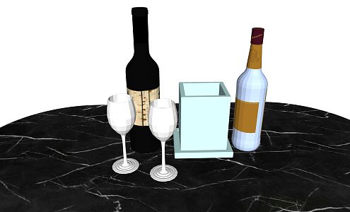 Modern wine bottle jewelry combination 3d model