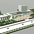 Xinyang Bus Station Modern Building Exterior Design With Square Pedestrians And White Decorative Structures