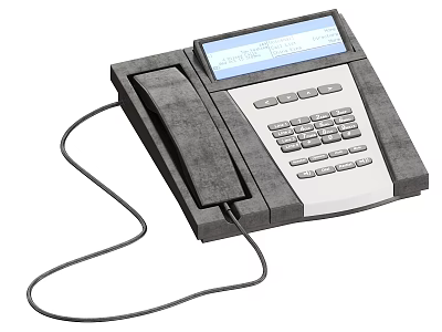Professional Modern Office Phone With Display Screen Keypad And Handset 3d model