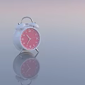 Clock alarm clock retro alarm clock white pink alarm clock ornaments 3d model