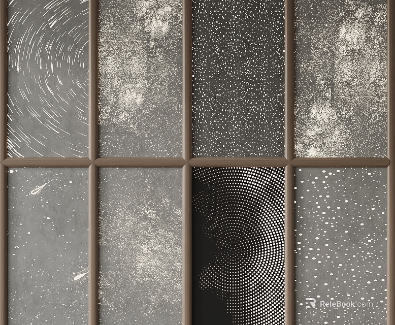 Modern Background Wall Design With Multiple Textured Panels And Various Patterns 3d model 