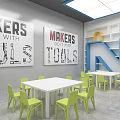 Modern Classroom Children's Classroom Modern Classroom Virtual Simulation Classroom Computer Classroom Robot Classroom Special 3d model