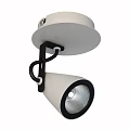 Modern Ceiling Downlight Spotlight with White Body and Black Adjustable Arm 3d model