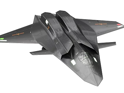 Black Modern Stealth Fighter Jet With Sleek Body And Angular Wings 3d model