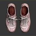 Pink Casual Shoes With White Laces Comfortable Design For Daily Wear