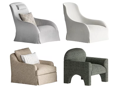 Stylish Single Sofa Collection Featuring Various Designs Upholstery and Colors 3d model