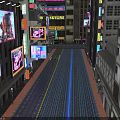 Futuristic City Street With XANON Billboard Tall Buildings Digital Screens And Neon Lights