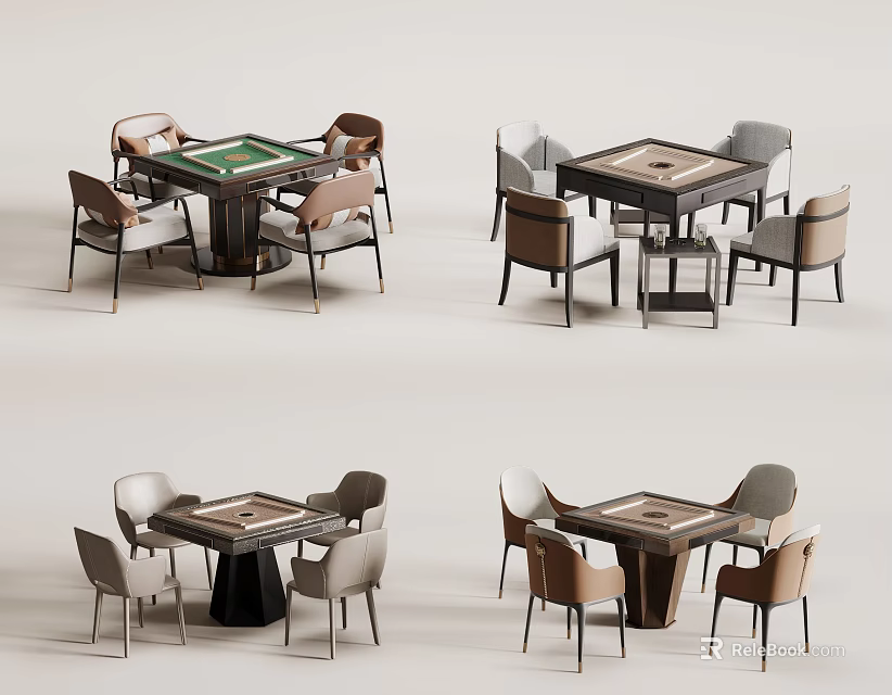 Various Entertainment Table Designs Featuring Comfortable Chairs And Stylish Frames For Home Leisure 3d model