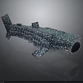 Colorful Spotted Shark Model With Blue White Patterns And Artistic Design