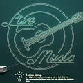 Stylish Neon Lamp Combination With Guitar Design For Live Music Ambiance