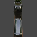 Futuristic Tactical Gun With Scope Wooden Grip And Metal Barrel Design