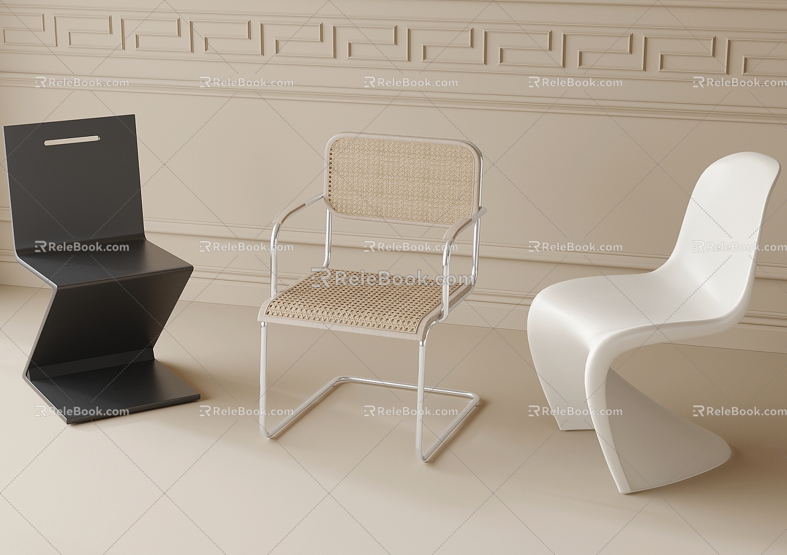 Dining Chair Single Chair Leisure Chair 3d model