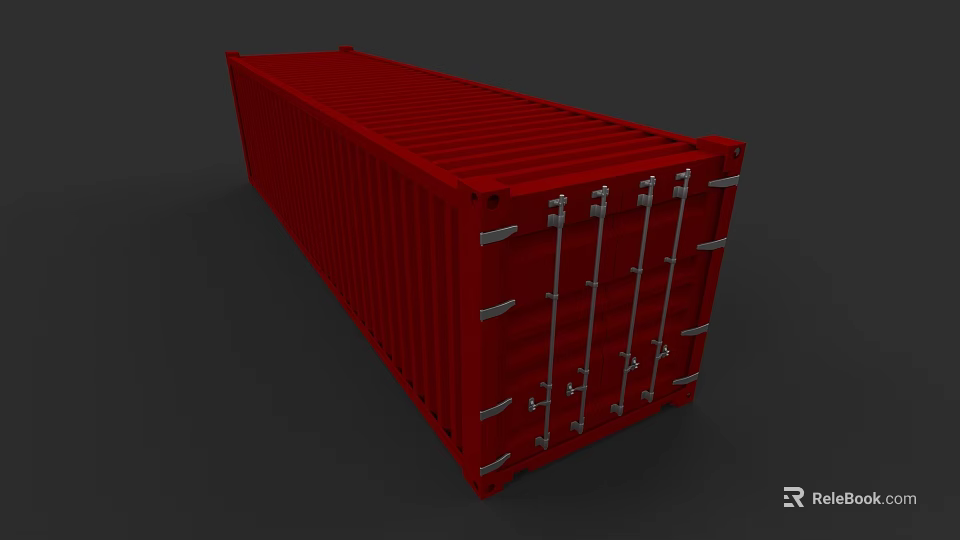 Weapon Transport Red Metal Container With Secure Locks And Metal Doors 3d model 