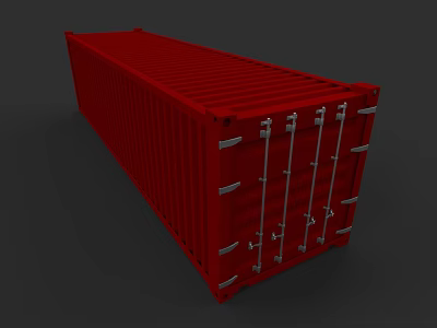 Weapon Transport Red Metal Container With Secure Locks And Metal Doors 3d model