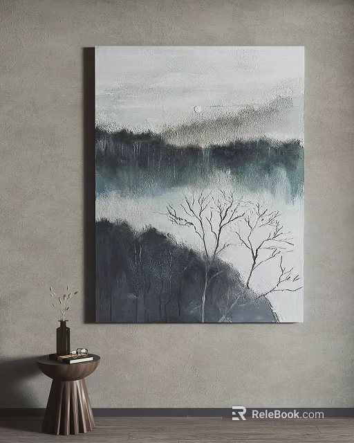 Shower Sauna Interior With Nature Wall Art And Decor 3d model