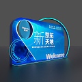 Theme Wall Sign-in Blue 3d model