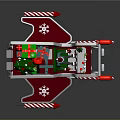 Commercial Equipment Red Sleigh With Christmas Tree Gifts Snowflake Candy Cane Decorations Xmas Brand