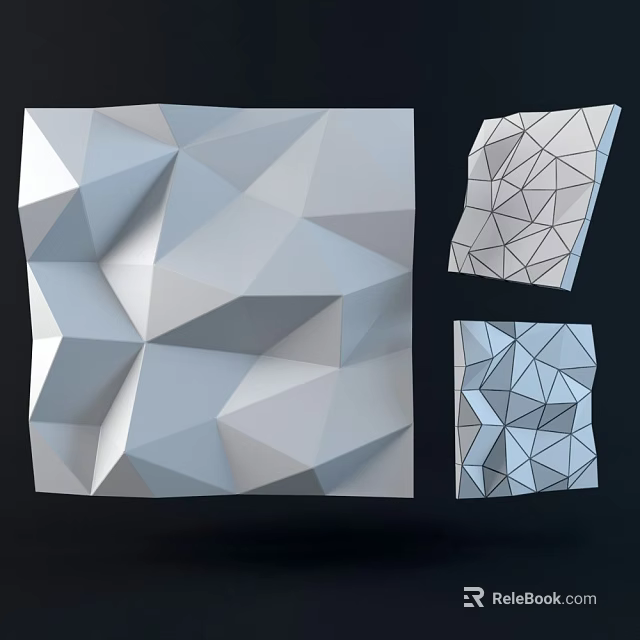 Modern 3D Geometric Wall Panels With Abstract Textured Patterns And Design 3d model 