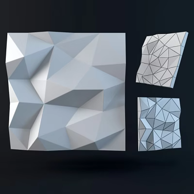 Modern 3D Geometric Wall Panels With Abstract Textured Patterns And Design 3d model