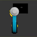 Blue Digital Caliper With Yellow Button Green Scale And Digital 3d model