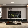 Modern Living Room Interior Design With Brown Sofa White Coffee Table And Marble Accent Wall