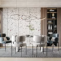 Modern Dining Table and Chair Combination 3d model