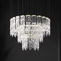 Modern Crystal Chandelier With Long Clear Glass Drops And Circular Hanging Design
