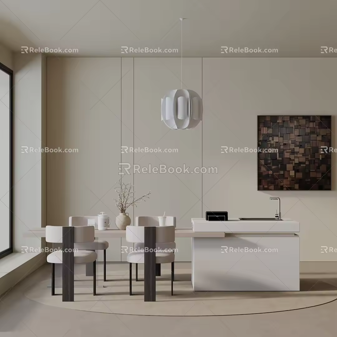 Modern table combination 3d model