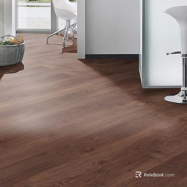 Warm Wooden Flooring In Modern Kitchen Interior With Sleek Surface And Natural Wood Grain 3d model 