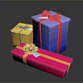 Colorful Decorative Gift Boxes in Yellow Blue Pink with Ribbons and Bows for Daily Use