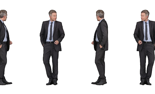 Business Male Office Figure Standing Men Suit Men 3d model