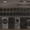 Various Modern Front Load Washing Machines With Stylish Control Panels And Designs