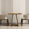 Nordic Dining Table and Chair Combination Negotiation Table and Chair Combination 3d model