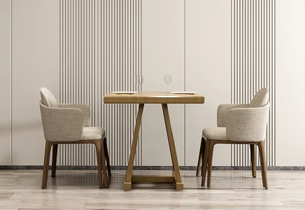 Nordic Dining Table and Chair Combination Negotiation Table and Chair Combination 3d model