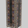 Traditional Decorative Cabinet With Intricate Blue White Patterns And Multiple Storage Compartments 3d model