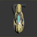 Golden Mechanical Sci Fi Weapon With Blue Glowing Core Design