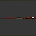 Traditional Japanese Sword With Red Scabbard Blue Blade And Yellow Accessories