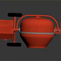 Red Portable Concrete Mixer With Motor Unit And Wheels For Construction Work 3d model
