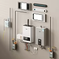Home Wall Mounted Water Heaters With Digital Display Control Devices And Pipes