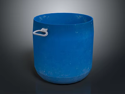 Durable Blue Plastic Bucket With White Handle For Storage And Transport Use 3d model