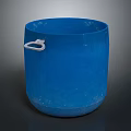 Durable Blue Plastic Bucket With White Handle For Storage And Transport Use