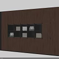 Modern Dark Brown Wooden Bookcase With Open Closed Compartments And Books