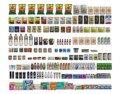 Modern snacks Daily necessities Snack shelves 3d model