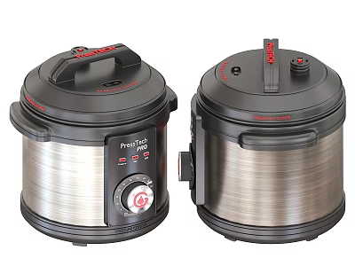 Two Presto Electric Pressure Cookers With Black And Silver Stainless Steel Design For Modern Kitchen 3d model