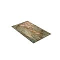 Square Rug With Abstract Distressed Texture In Green Brown Pink Beige Tones