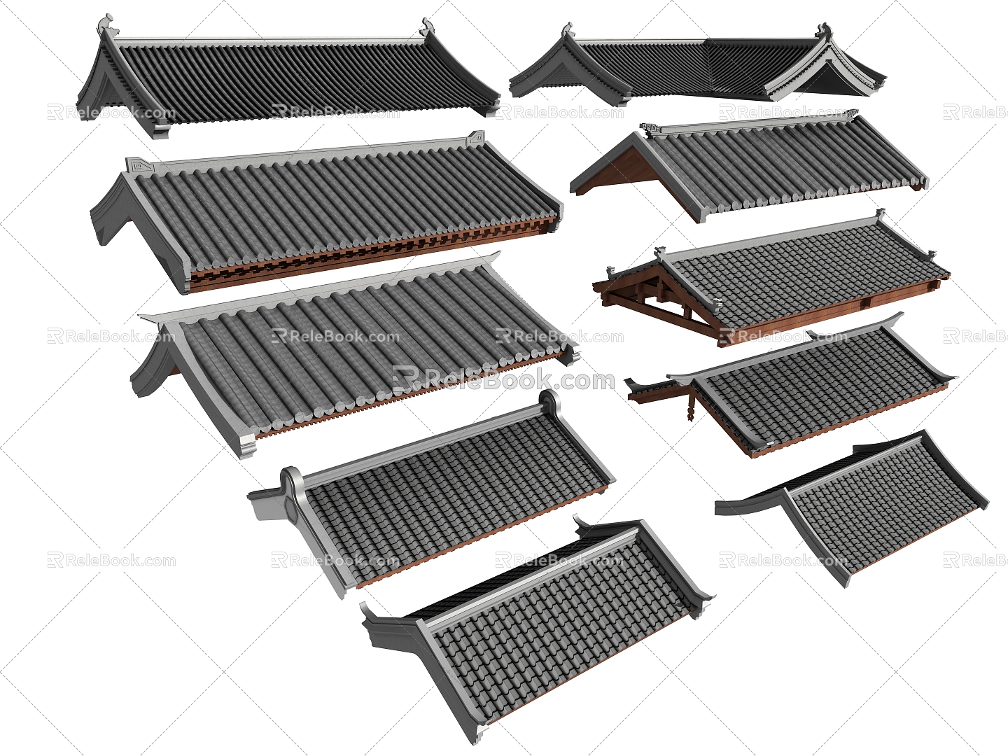 Chinese-style ancient roof 3d model