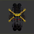 Mechanical Character With Black Tire Yellow Mechanical Arms Red Stripe And EPS Logo