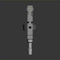 Futuristic Gray Gun 3D Model With Blue Glowing Stripe And Barrel Grip Design