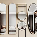 Different Shaped Modern Mirrors With Metal Frames For Home Interior Wall Decor