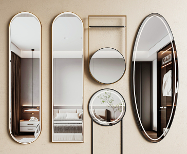 Modern mirror bathroom mirror makeup mirror full-length mirror 3d model